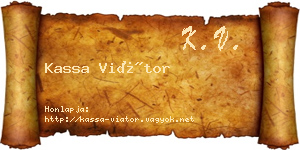 Kassa Viátor névjegykártya